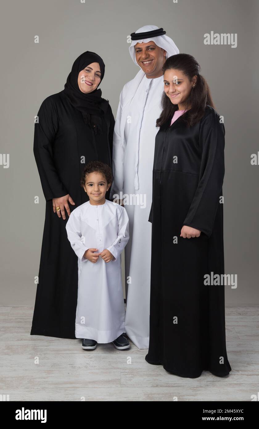 Portrait d'une famille arabe. Banque D'Images