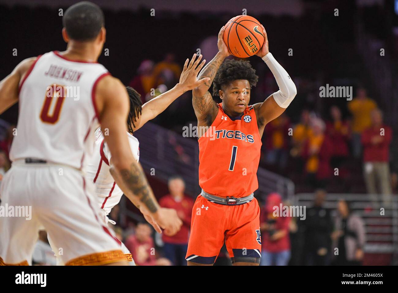 Auburn Tigers garde Wendell Green Jr. (1) lors d'un match de basket-ball NCAA contre les chevaux de Troie de la Californie du Sud le dimanche 18 décembre 2022, à Los Ange Banque D'Images