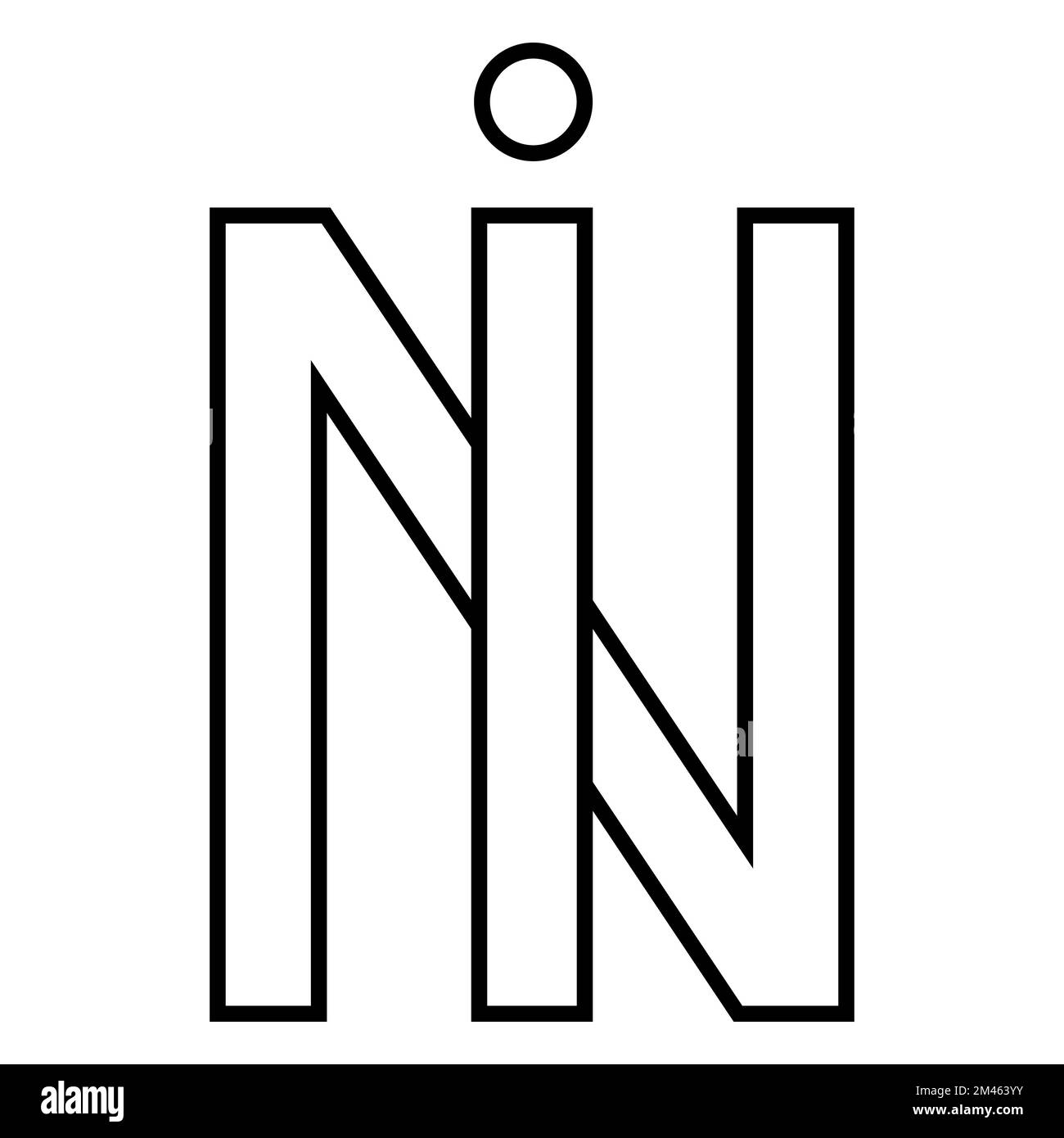 Logo en ni icon nft interlacé lettres i n Illustration de Vecteur