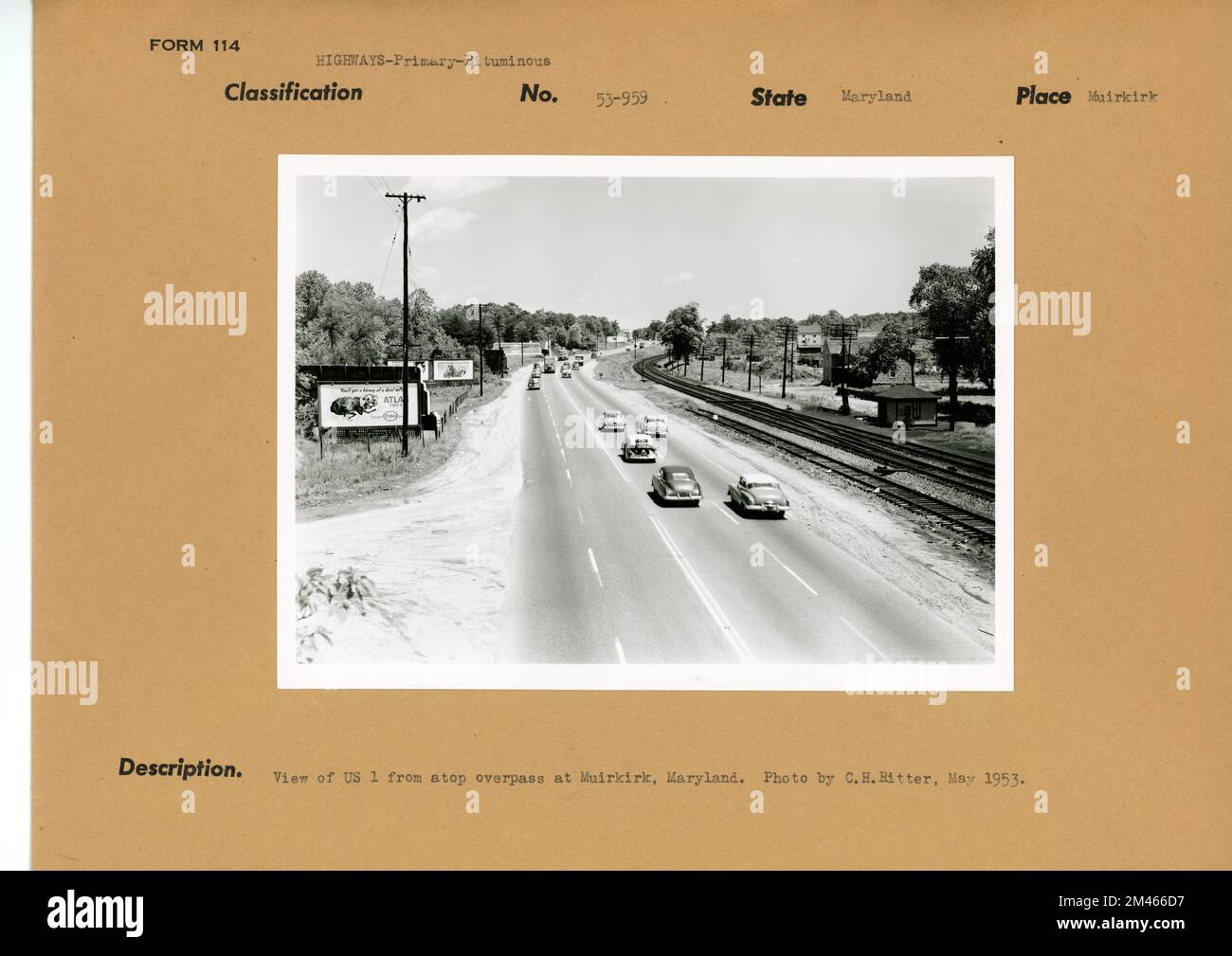 Vue des ÉtatsUnis Route 1 depuis le pont supérieur à Muirkirk