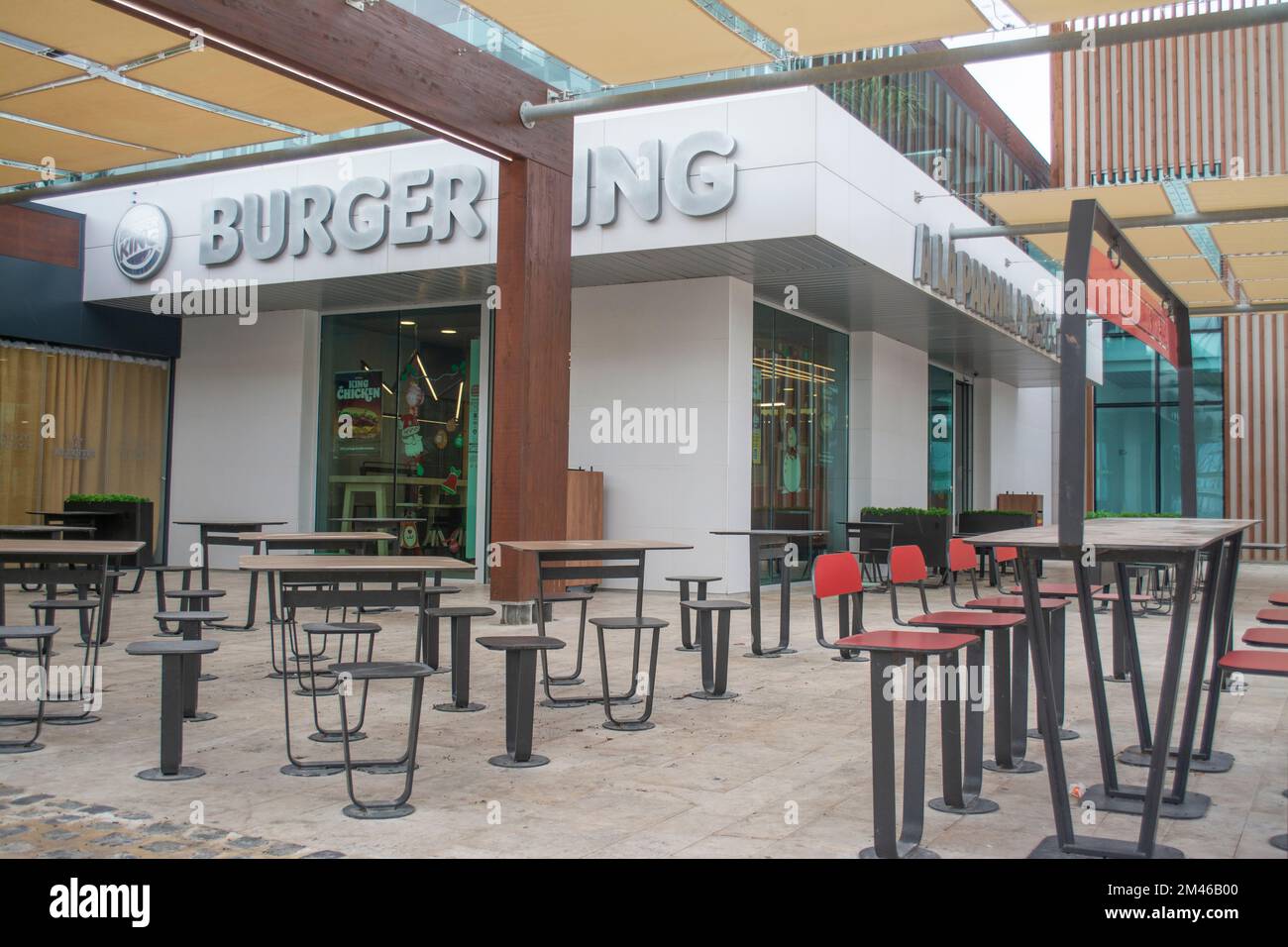 Extérieur de BurgerKing sur le quai du port de Cartagena à Murcia, Espagne Banque D'Images