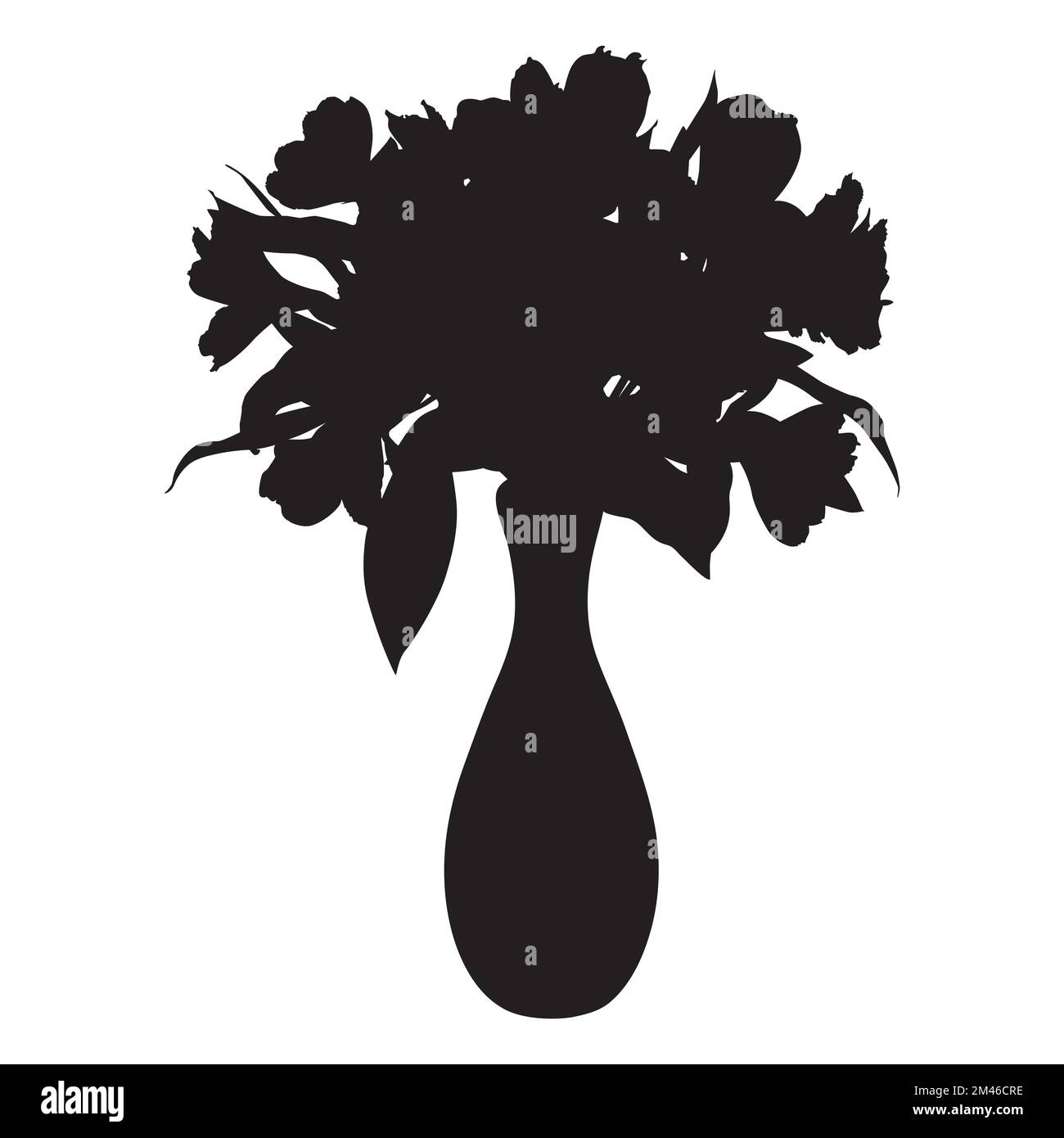 Silhouette noire Alstroemeria. Illustration du vecteur floral tropical nénuphar péruvien Illustration de Vecteur