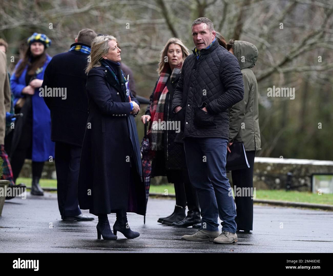 L'ancien joueur de rugby Phil Vickery avec Jill Douglas à l'église