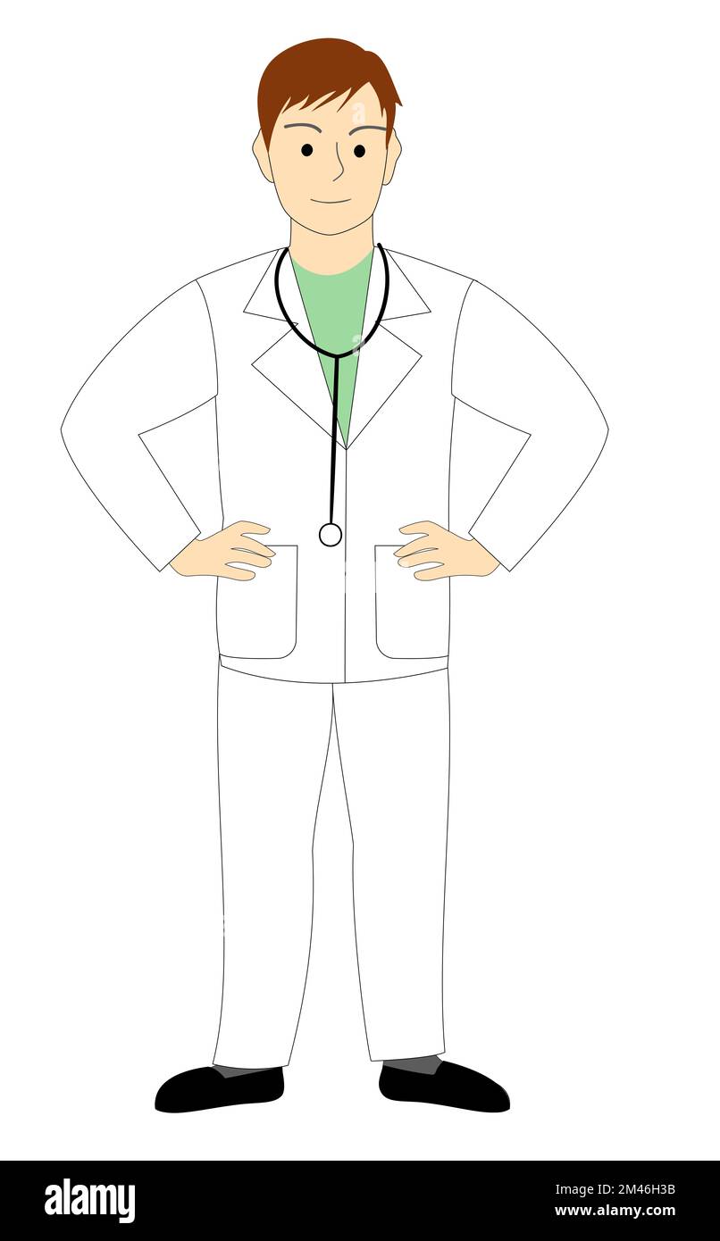 Un médecin, un chirurgien, un dentiste, un vétérinaire, un fond blanc Banque D'Images