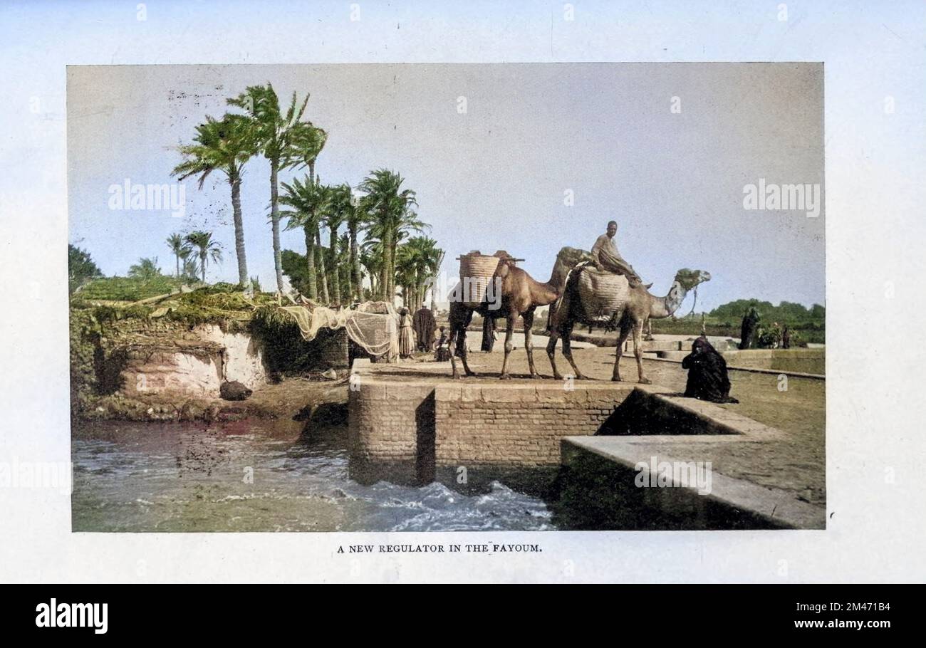 Un nouveau régulateur dans le Fayoum / Faiyum Egypte de l'article ANCIENNE ET MODERNE IRRIGATION EN EGYPTE. Par Cope Whitehouse. Du magazine Engineering CONSACRÉ AU PROGRÈS INDUSTRIEL Volume VIII octobre à mars 1895 NEW YORK The Engineering Magazine Co Banque D'Images