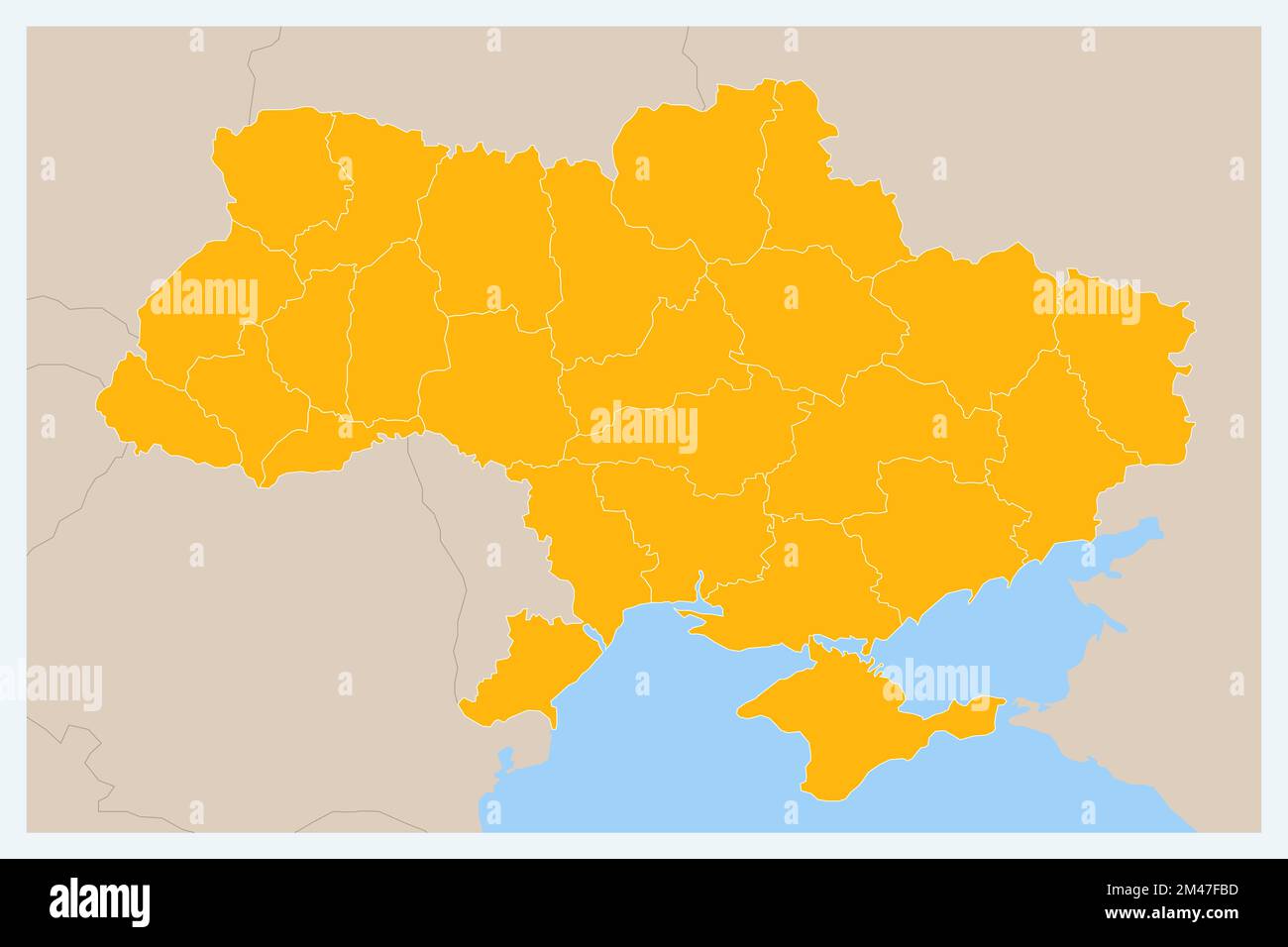 Carte de l'Ukraine. L'Ukraine est un pays d'Europe de l'est. Illustration de Vecteur