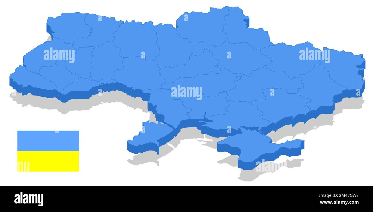 Carte isométrique de l'Ukraine. L'Ukraine est un pays d'Europe de l'est. Illustration de Vecteur