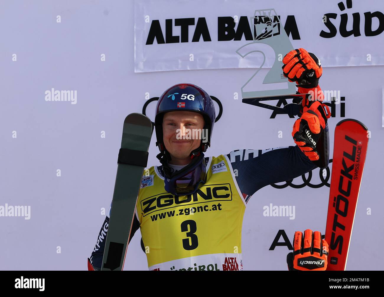 Alta Badia, Italie. 19th décembre 2022. SKI - coupe DU MONDE de SKI FIS, coupe du monde de ski alpin FIS - Homme Giant Slalom Gran Risa Slope lundi 19th décembre KRISTOFERSEN Henrik second classifié Credit: Independent photo Agency/Alay Live News Banque D'Images