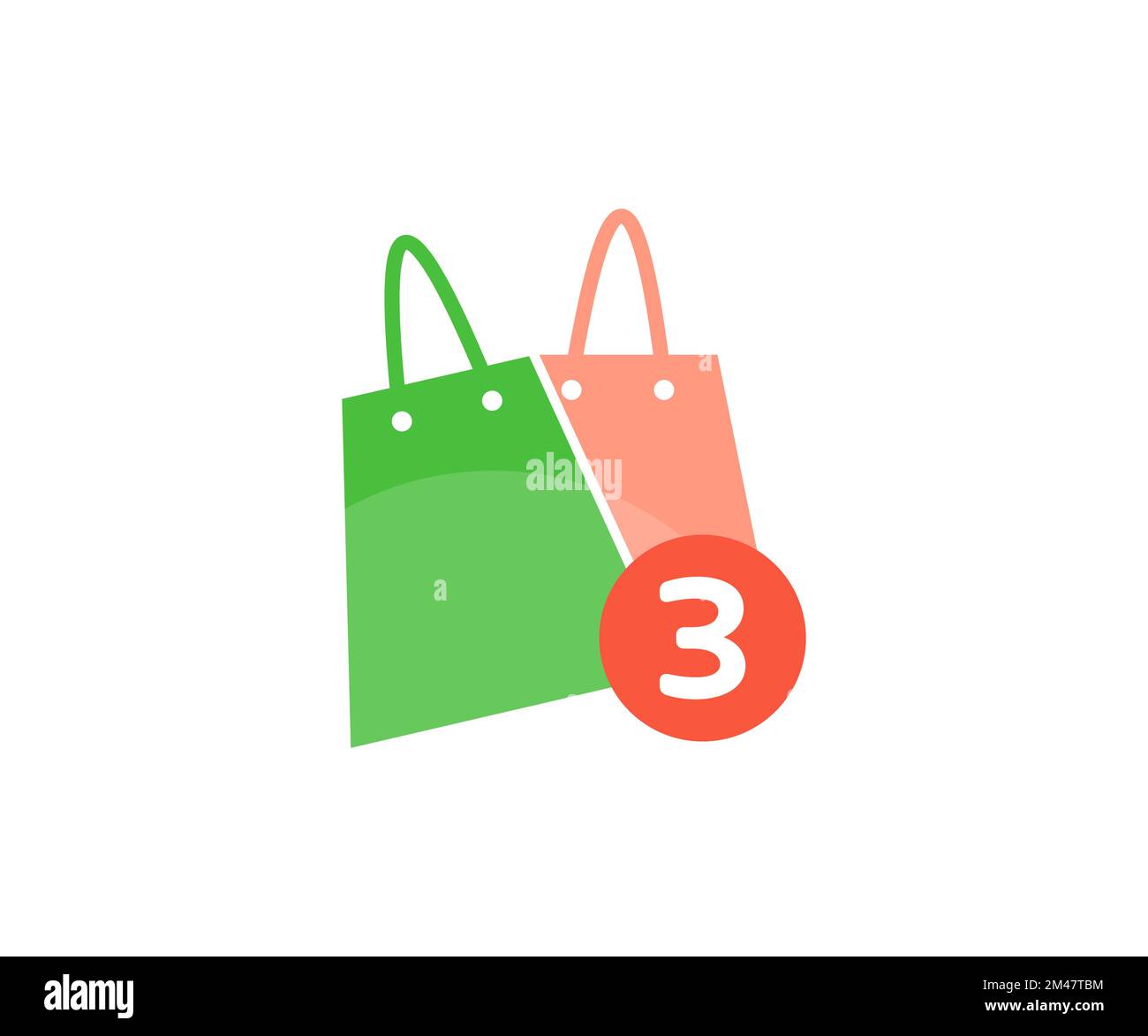 Concept de shopping en ligne, promotion du marketing numérique de la conception du logo des magasins en ligne. sac de saut à l'achat, à la vente, à la remise. Achats en ligne et numériques Illustration de Vecteur