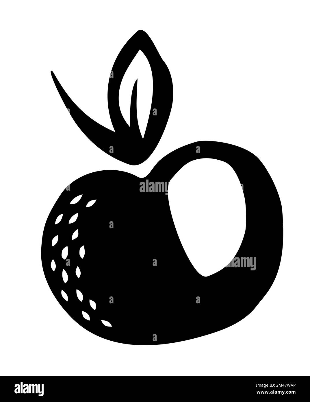 Fraise peinte à la main avec une brosse à encre isolée sur fond blanc Illustration de Vecteur