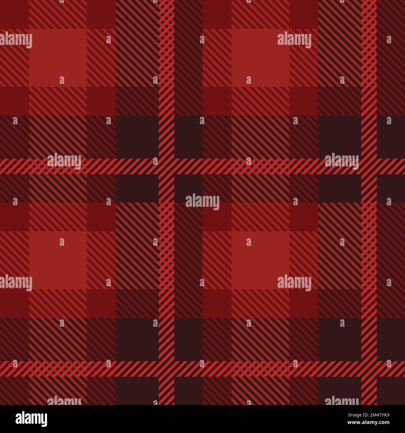 Tissu écossais texturé rouge et noir à carreaux, motif vectoriel sans couture Illustration de Vecteur