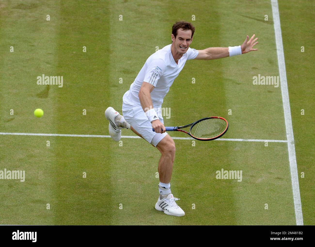 Andy Murray, Wimbledon tennis Championships 2014, Wimbledon London. Hommes célibataires 2nd Round Match, Andy Murray (GB) (3) v Blaž Rola (Slo) No1 court. Banque D'Images