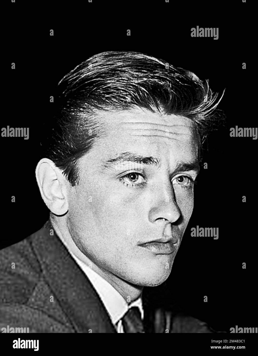 Portrait de l'acteur français, Alain Delon (né en 1935), 1961 Banque D'Images