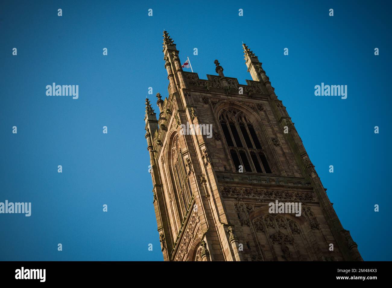 Cathédrale de Derby avec ciel bleu, derby, angleterre, royaume-uni Banque D'Images