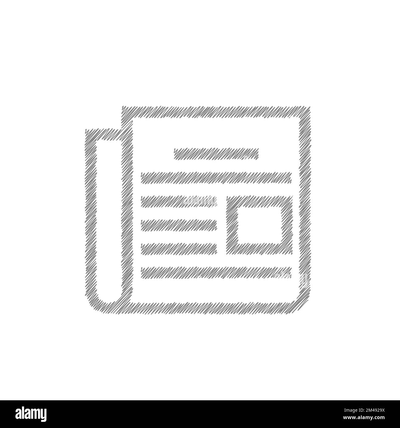 Icône de vecteur d'esquisse blanc de journal. Concept commercial de brochure Illustration de Vecteur