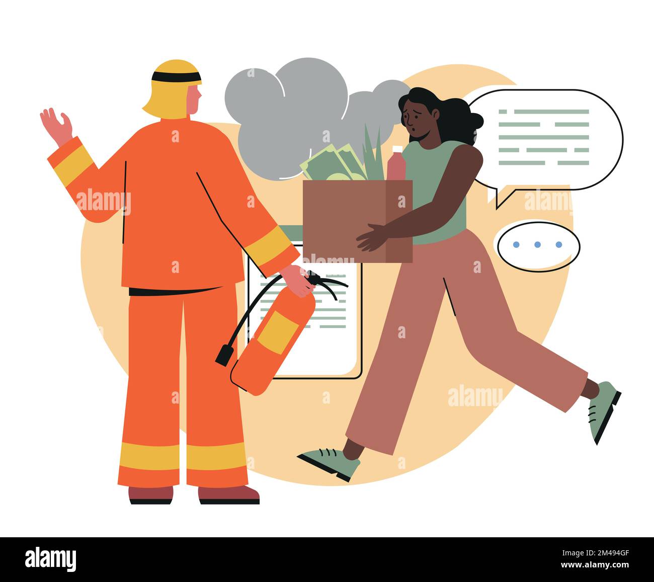 Concept d'urgence incendie Illustration de Vecteur
