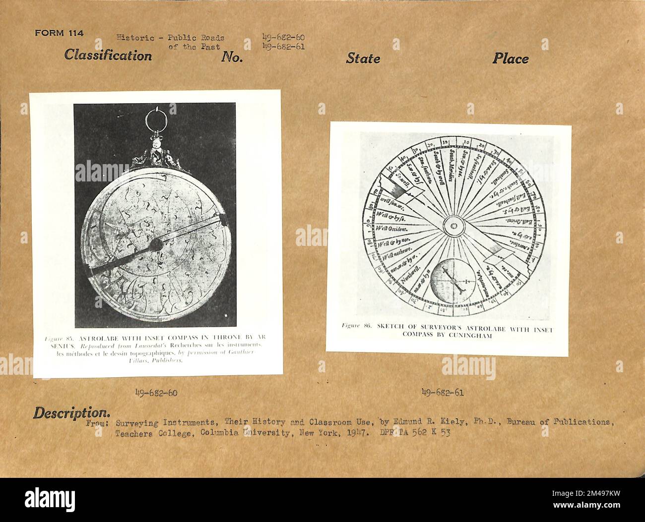 Astrolabes avec Inset Compass par Arsenius et Cuningham. Légende