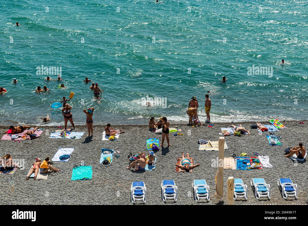 Ville plage, Yalta, Crimée, Russie Banque D'Images