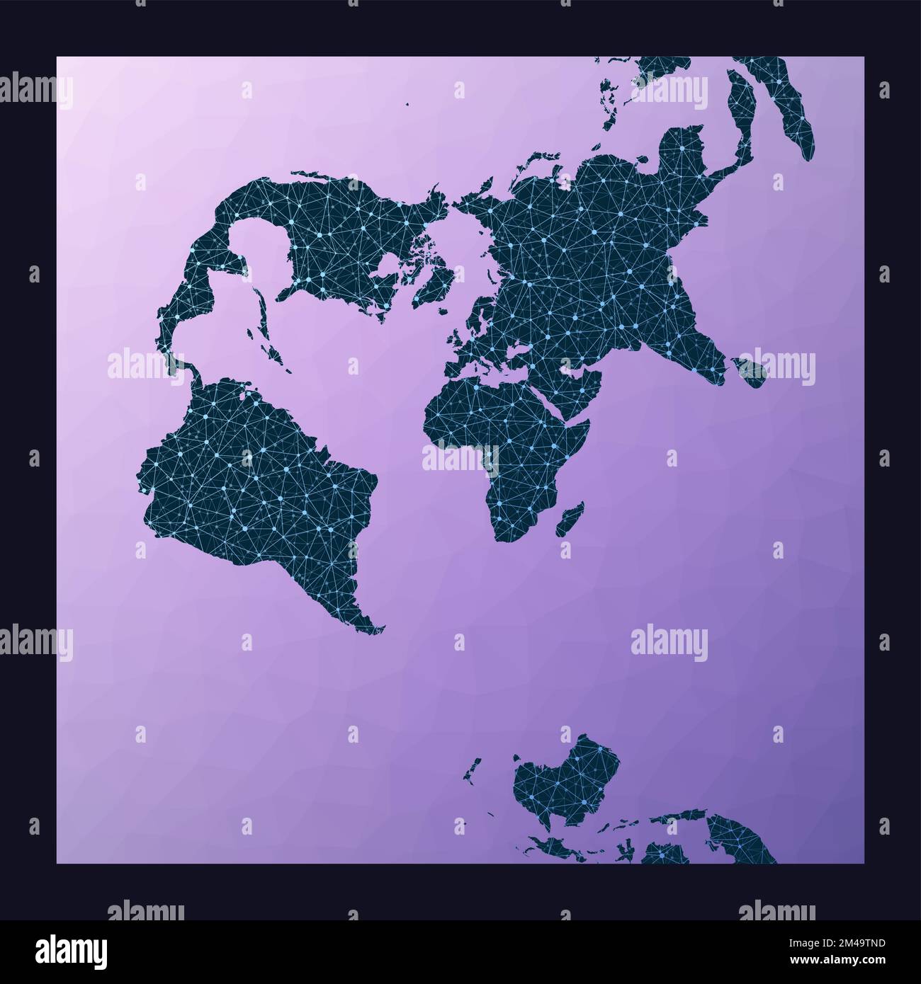 Carte réseau du monde. Projection Mercator sphérique transversale. Carte du réseau mondial. Illustration de Vecteur