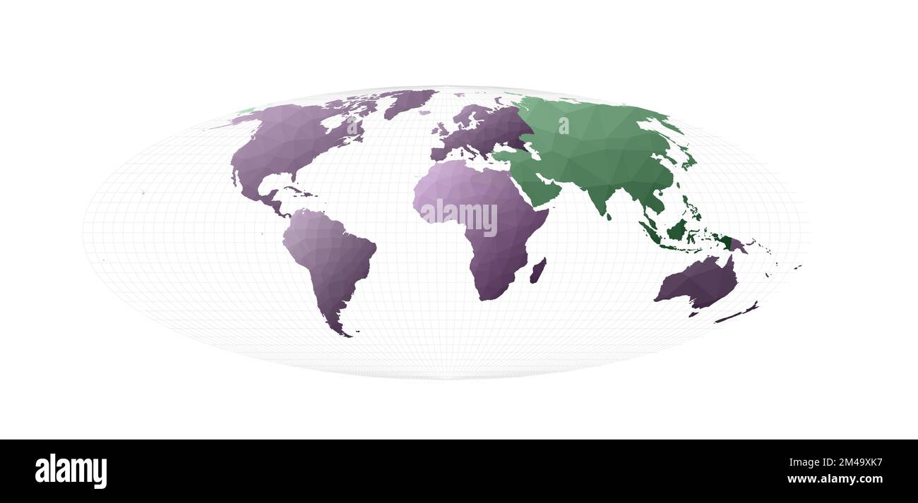 Carte du monde. Projection Bromley. Illustration vectorielle charmante. Illustration de Vecteur