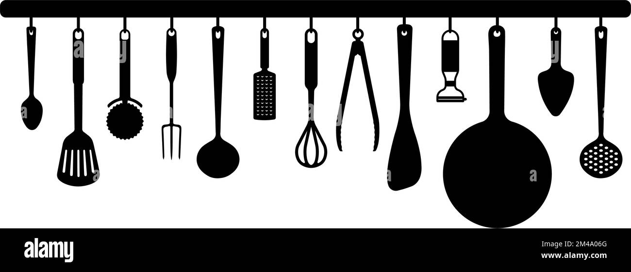 Illustration vectorielle de l'ustensile de cuisine suspendu Illustration de Vecteur