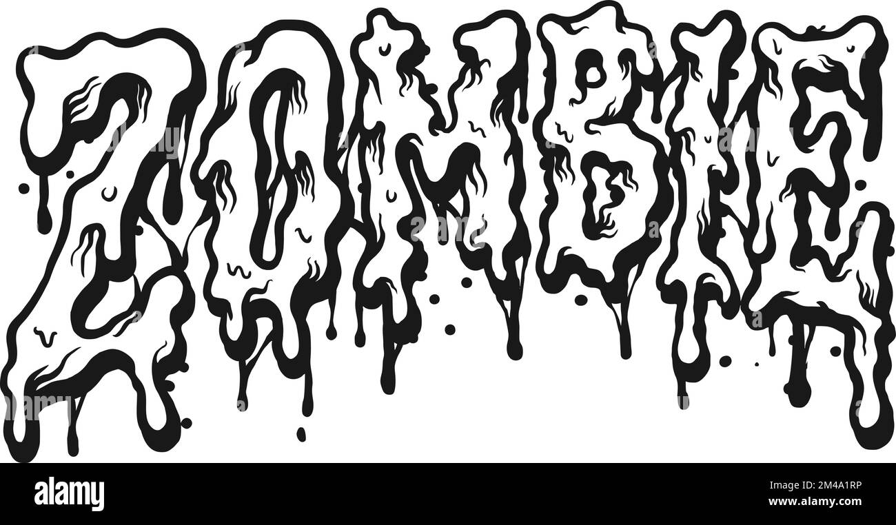 Logo zombie texte illustrations vectorielles Silhouette pour votre logo de travail, t-shirt de marchandise, autocollants et dessins d'étiquettes, affiche, cartes de vœux Illustration de Vecteur