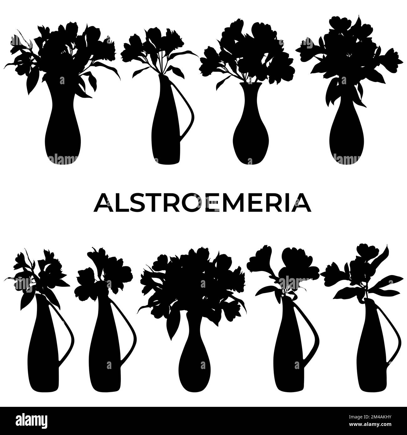 Fleurs tropicales Alstroemeria. Bouquet de nénuphars péruviens dans illustration vectorielle de vase Illustration de Vecteur