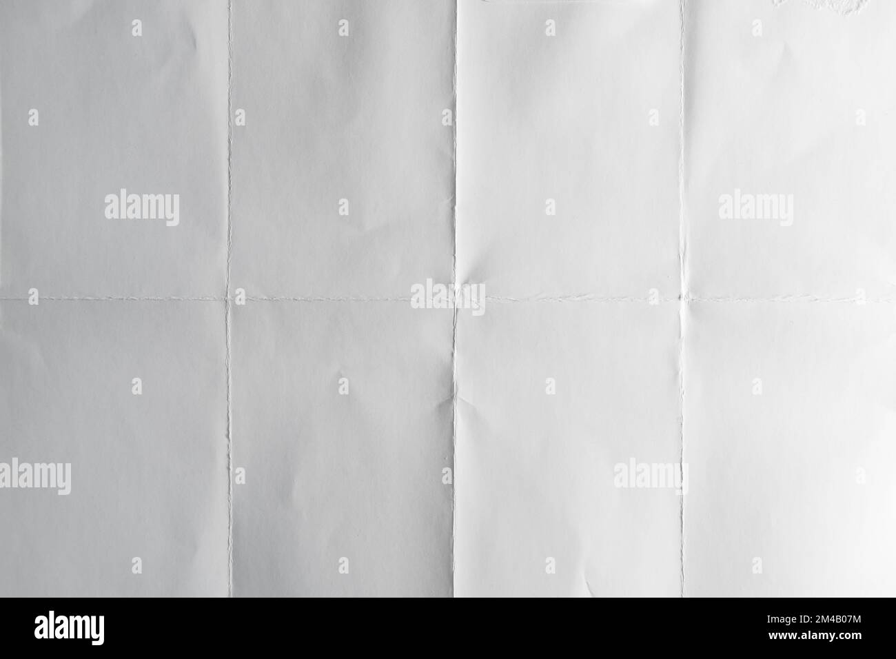 Papier poster blanc plié 3 fois Banque D'Images