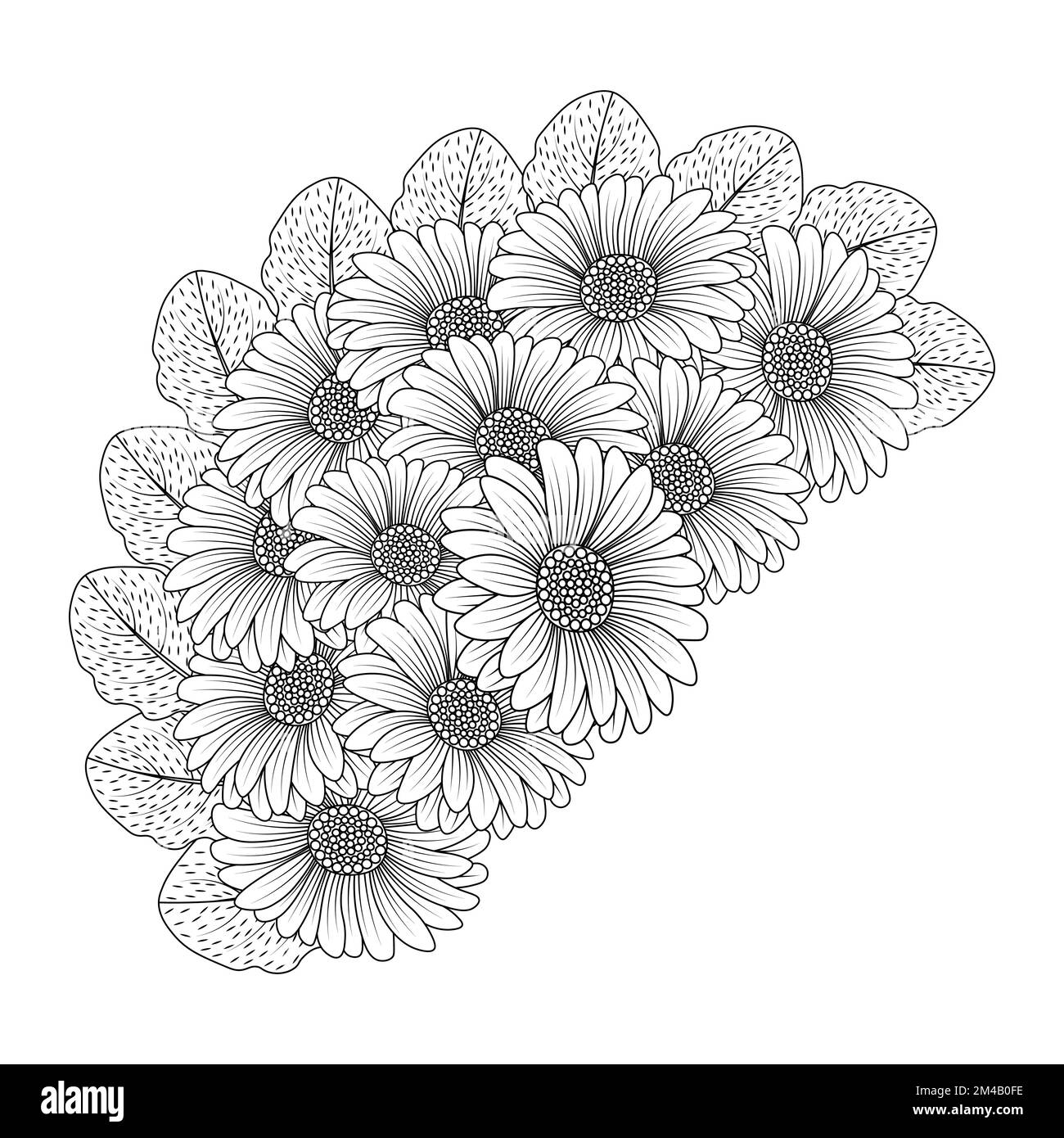 motif camomille et fleur en forme de page avec motif vectoriel de dessin au trait détaillé Illustration de Vecteur