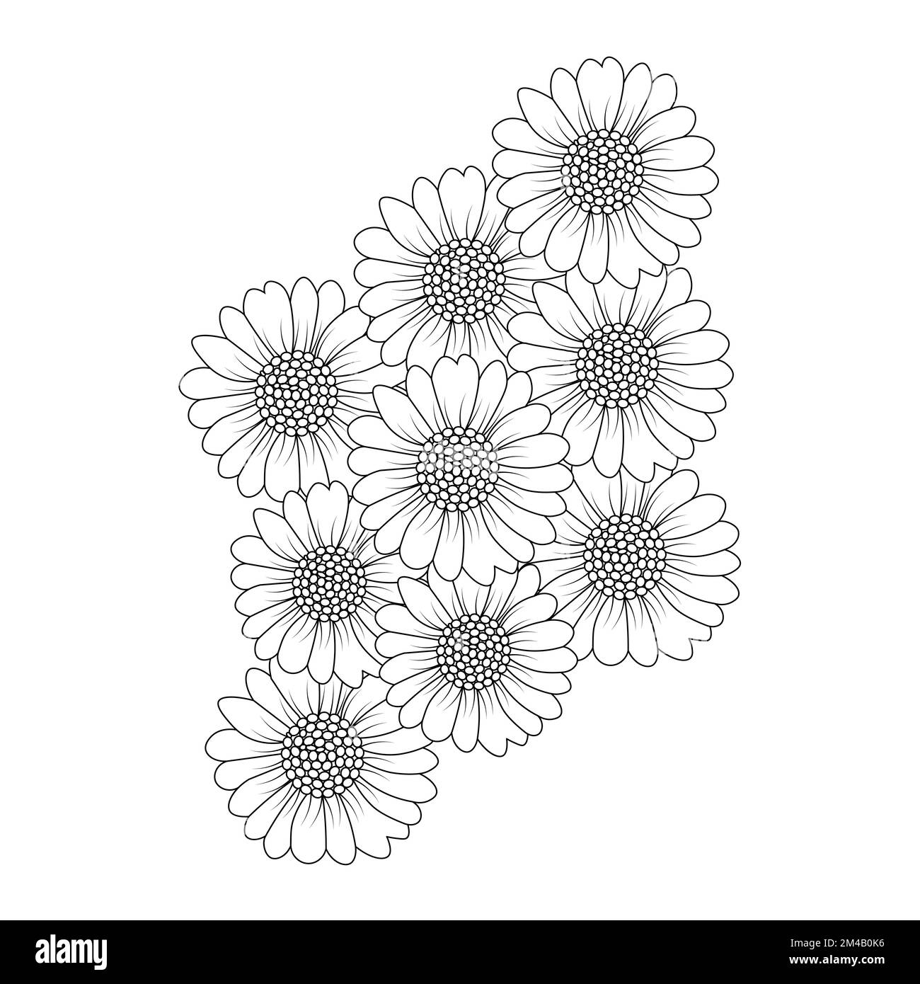 motif camomille et fleur en forme de page avec motif vectoriel de dessin au trait détaillé Illustration de Vecteur