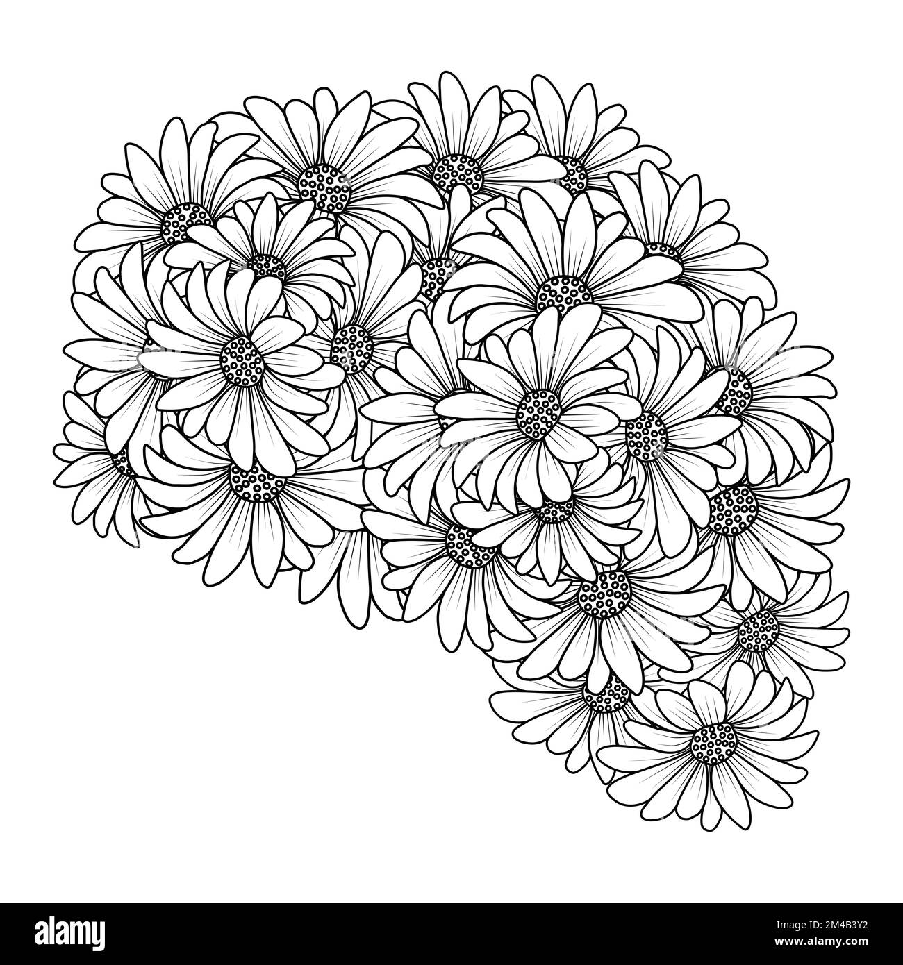 fleur marguerite simplicité esquisse avec illustration artistique sur un arrière-plan isolé Illustration de Vecteur