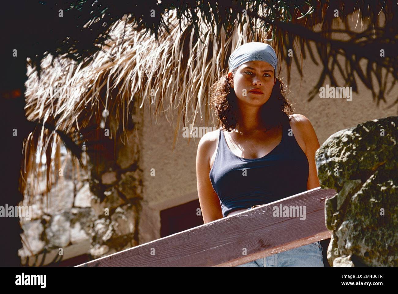 L'actrice américano-italienne Demetra Hampton dans le film Kreola, Santo Domingo 1992 Banque D'Images