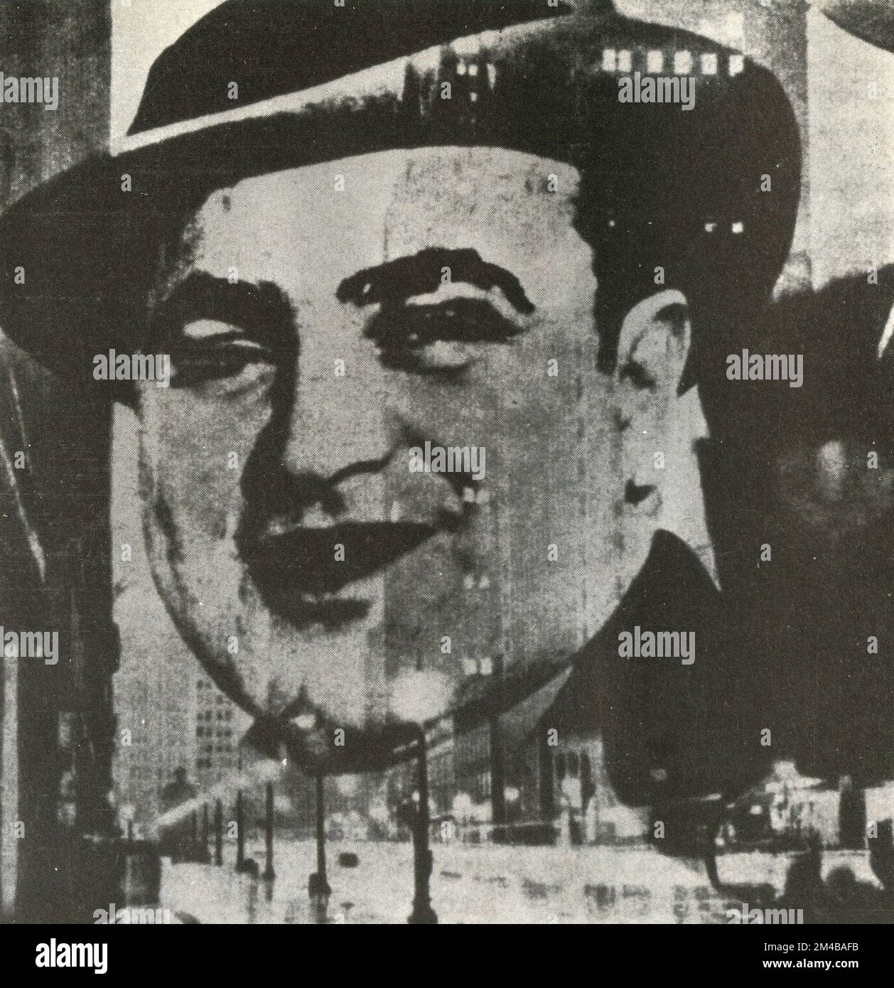 Carte de visite originale du gangster américain Al Capone, USA 1930s Banque D'Images