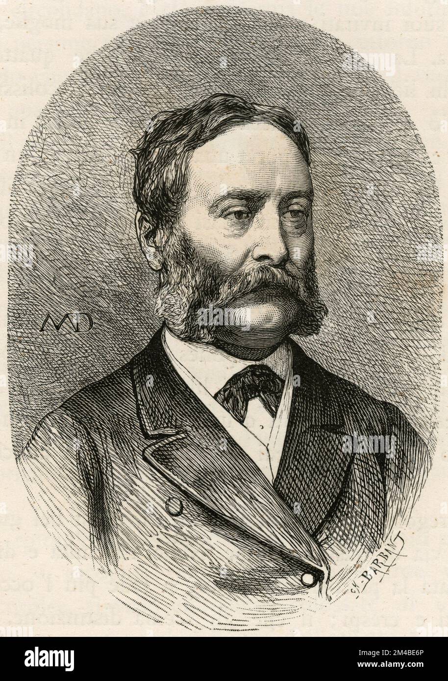Portrait du diplomate britannique Francis Ottiwell Adams, Japon, illustration 1871 Banque D'Images