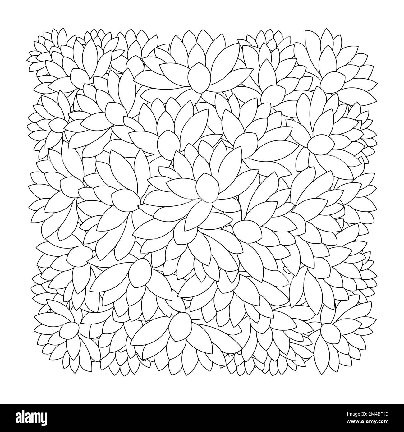 page de coloriage de fleur de lotus de simplicité artistique dessiné avec fleur sur fond isolé Illustration de Vecteur