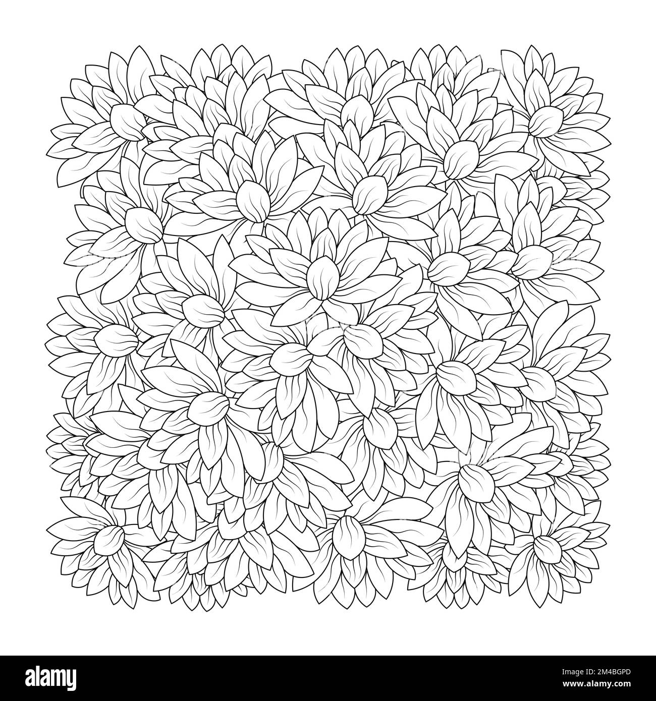 page de coloriage de fleur de lotus de simplicité artistique dessiné avec fleur sur fond isolé Illustration de Vecteur