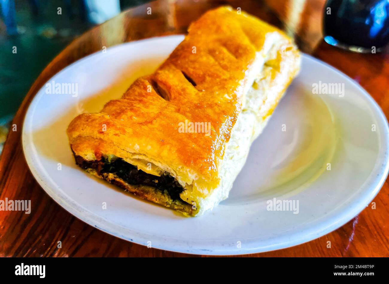 Plats mexicains typiques Tortas Tacos Empanadas et tamales à El Cafecito à Zicatela Puerto Escondido Oaxaca Mexique. Banque D'Images