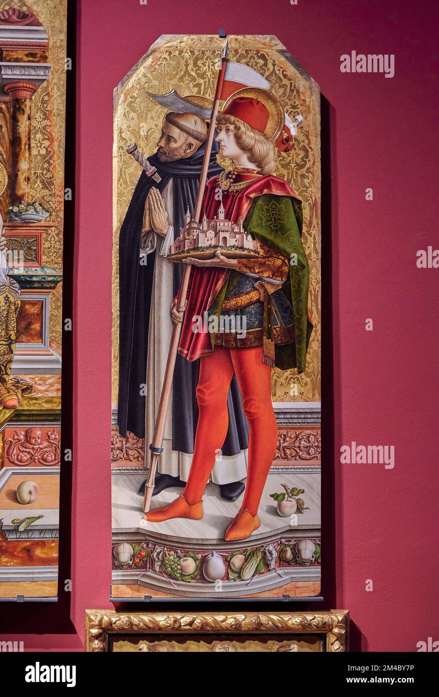 San Pietro Martire e S. Venanzio, particulare da « Madonna col Bambino e santi » ( Trittico di San Domenico ) - tempera e olio su tavola - Carlo C Banque D'Images