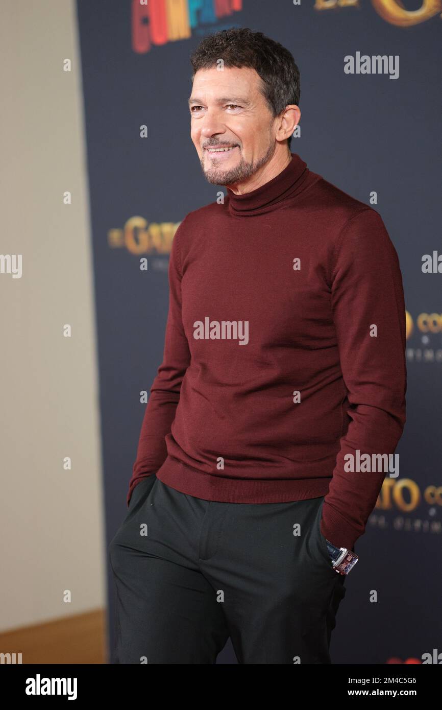 L'acteur Antonio Banderas assiste au photocall 'El Gato con Botas: El Ultimo Deseo' (Puss in Boots: The Last Wish) à l'Hôtel Urso à Madrid. (Photo par Atilano Garcia / SOPA Images / Sipa USA) Banque D'Images