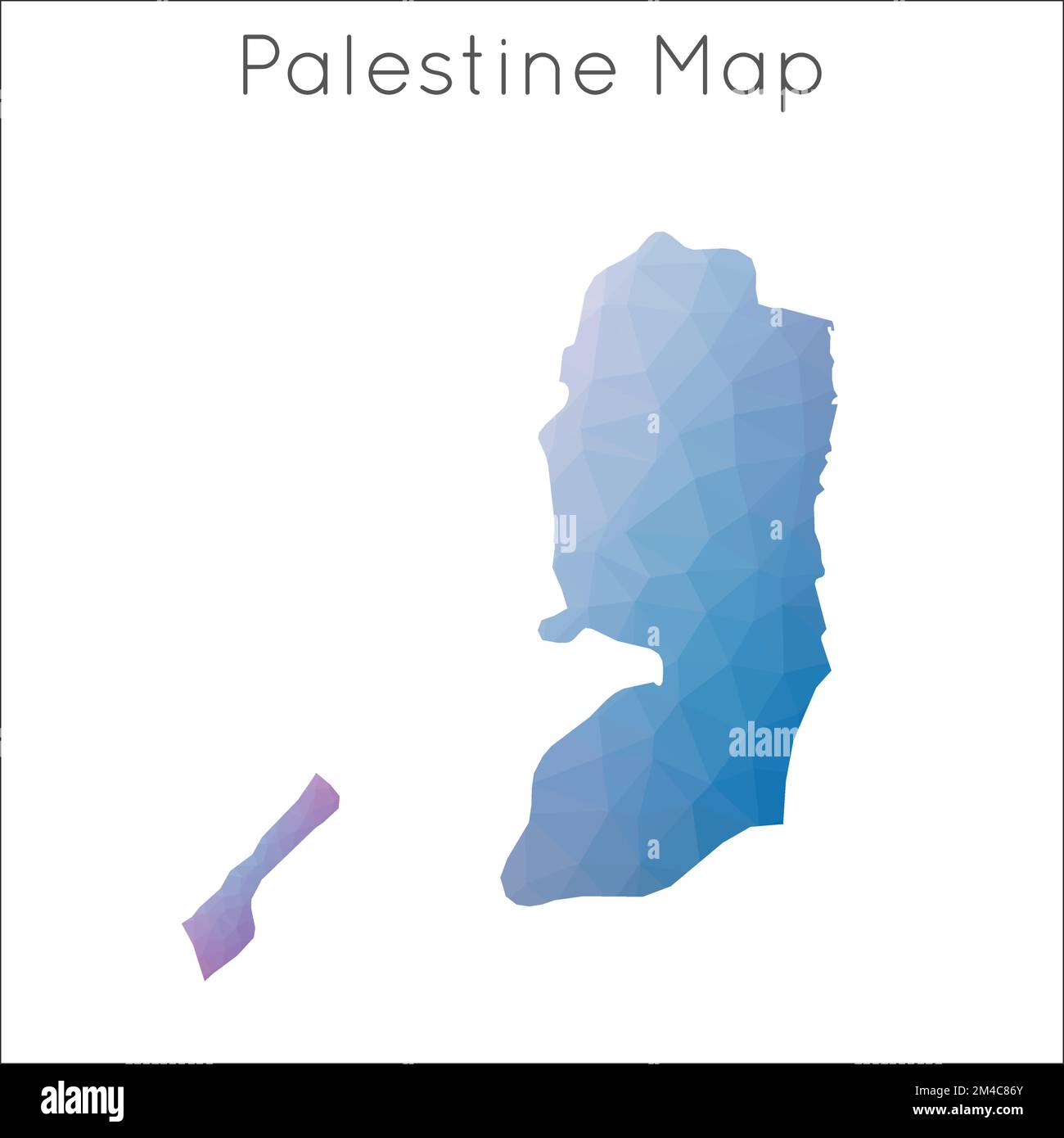 Carte basse de la Palestine. Carte géométrique de style mosaïque polygonale de Palestine. Illustration de Vecteur