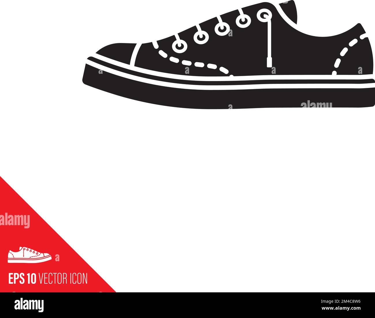 Chaussure Plimsoll ou icône de glyphe vectoriel de sneaker. Symbole chaussures. Illustration de Vecteur