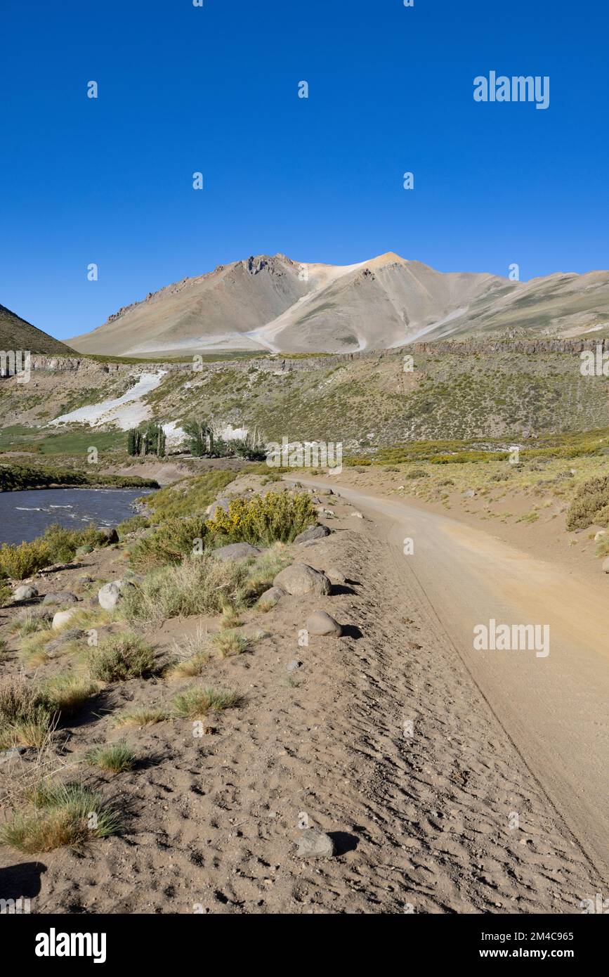 Paysage à Paso Vergara - traverser la frontière du Chili à l'Argentine tout en voyageant en Amérique du Sud Banque D'Images