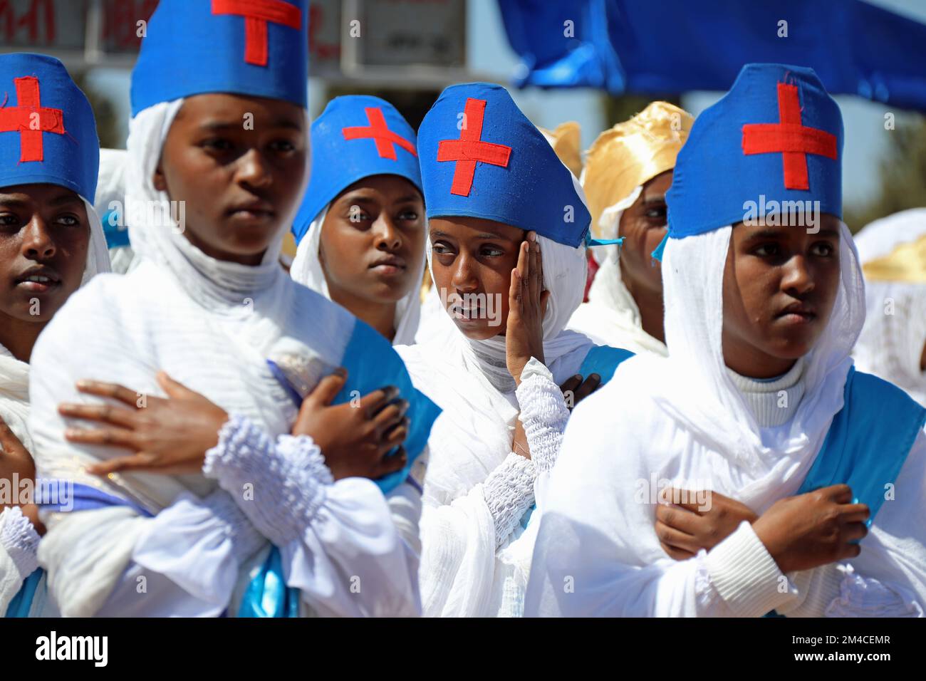 Chanteurs choraux aux célébrations de Nigdet à Asmara Banque D'Images Chanteurs choraux aux célébrations de Nigdet à Asmara Banque D'Images