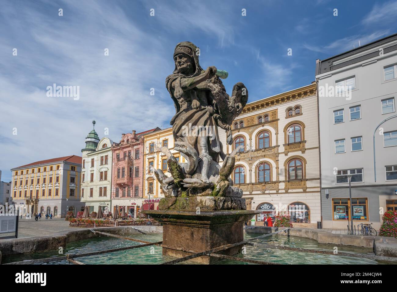 Fontaine Hercules à Upper Square - Olomouc, République tchèque Banque D'Images