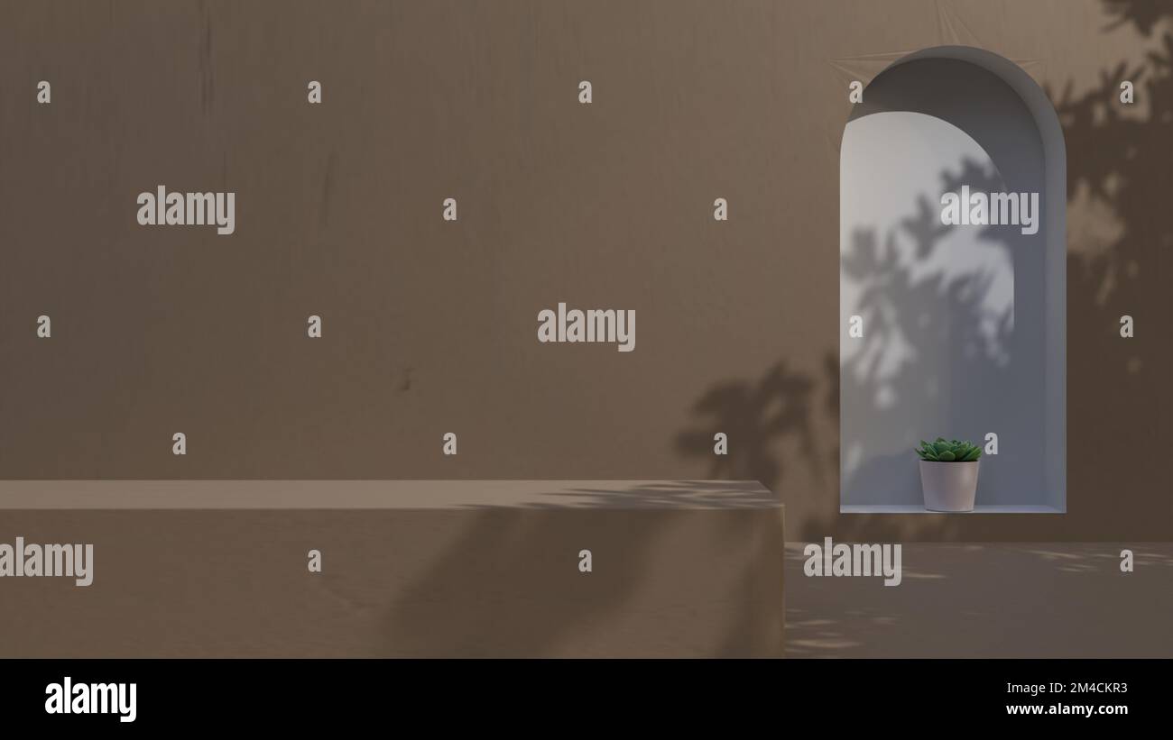 vide grand podium pour présentation de produit 3d rendu fond, présentation de produit fond 3d illustration pour présentation de produit ou publicité Banque D'Images