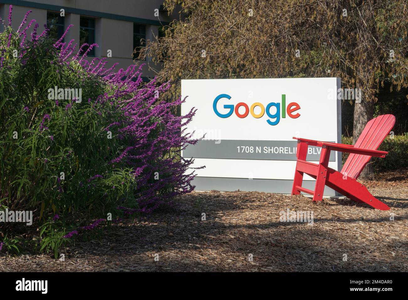 Google Office signe sur le campus Google en Californie Etats-Unis Banque D'Images