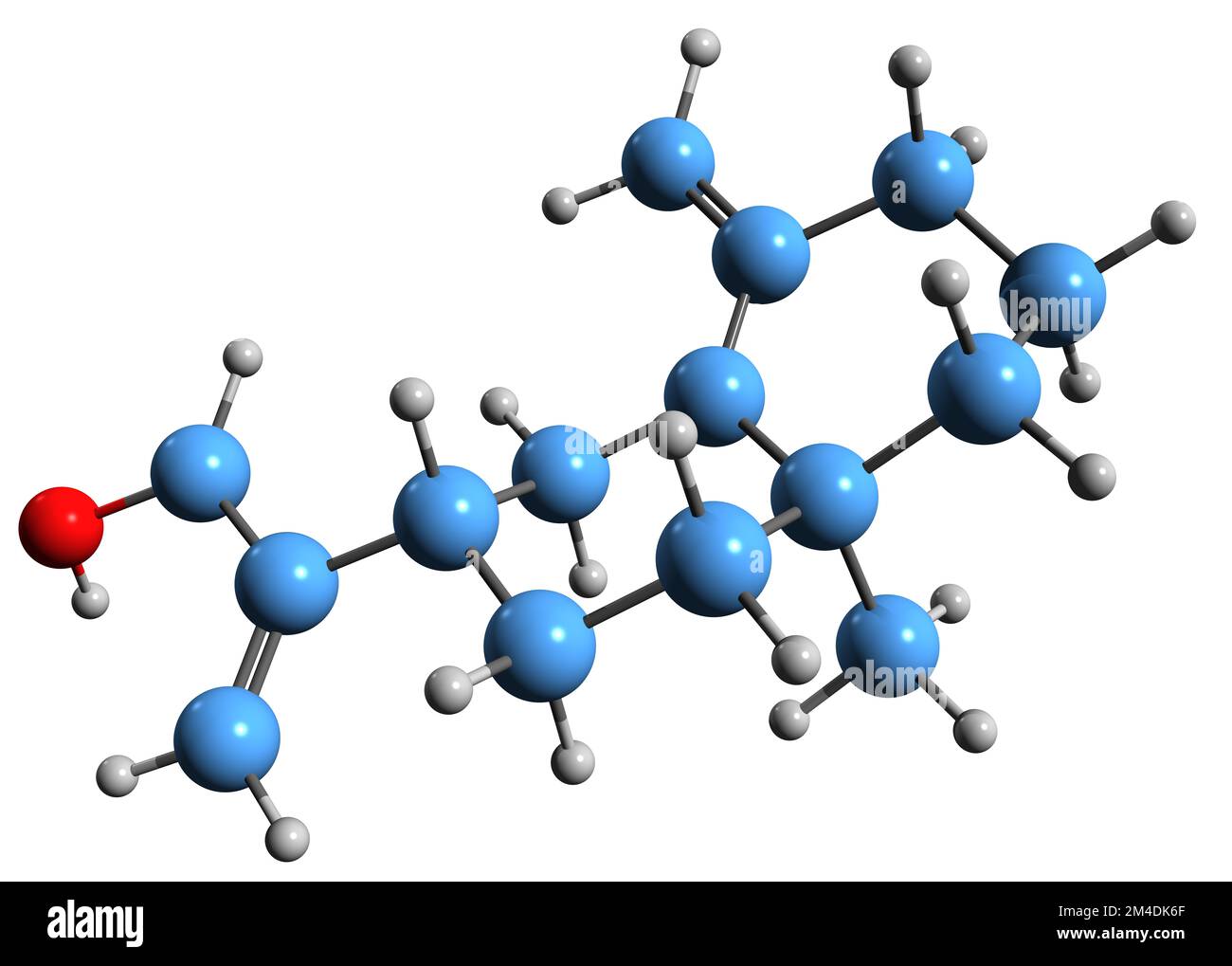 3D image de la formule squelettique du Costol - structure chimique moléculaire de l'antispasmodique isolé sur fond blanc Banque D'Images