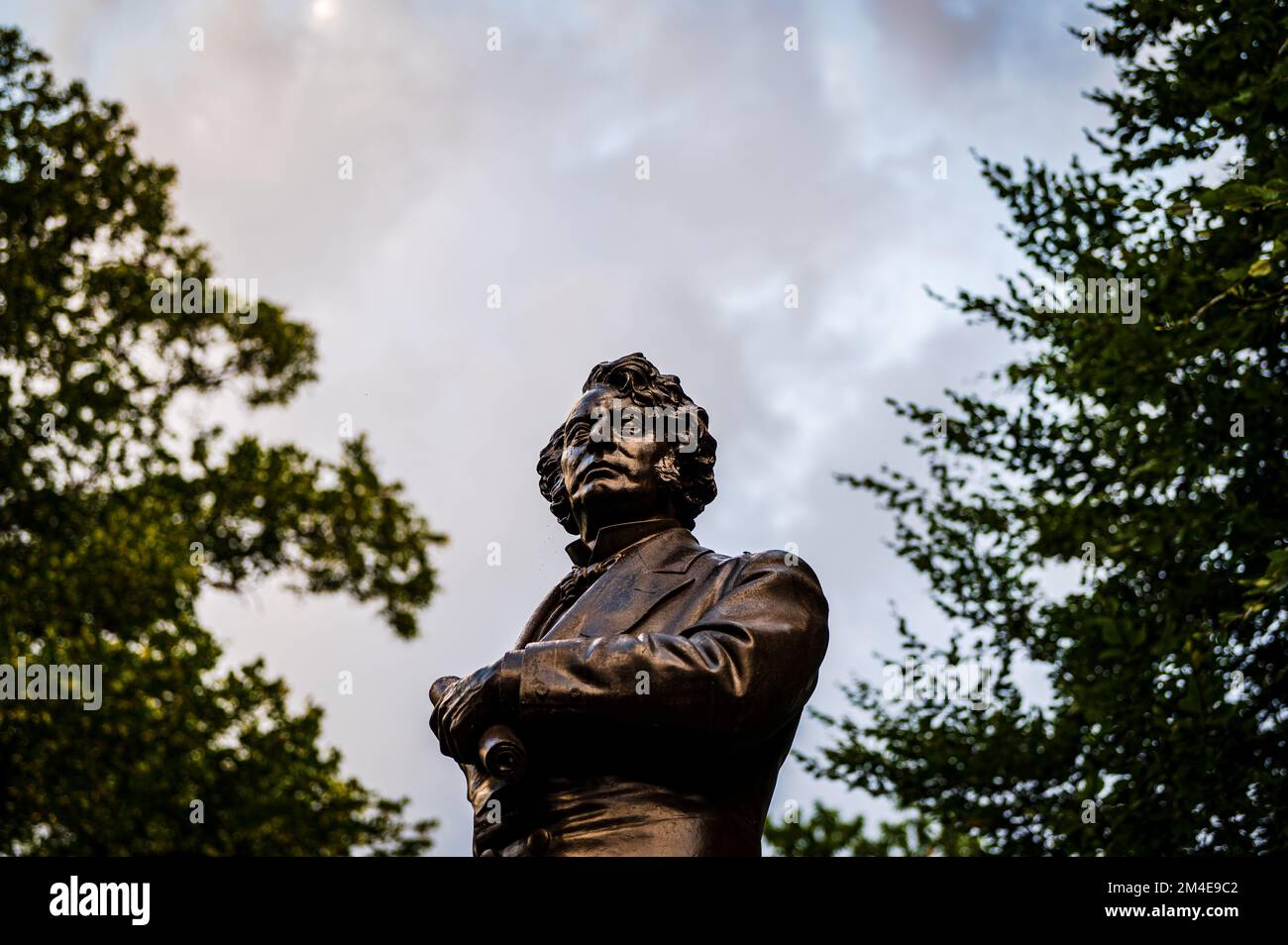 Gros plan de la statue de Charles Sumner Banque D'Images Gros plan de la statue de Charles Sumner Banque D'Images