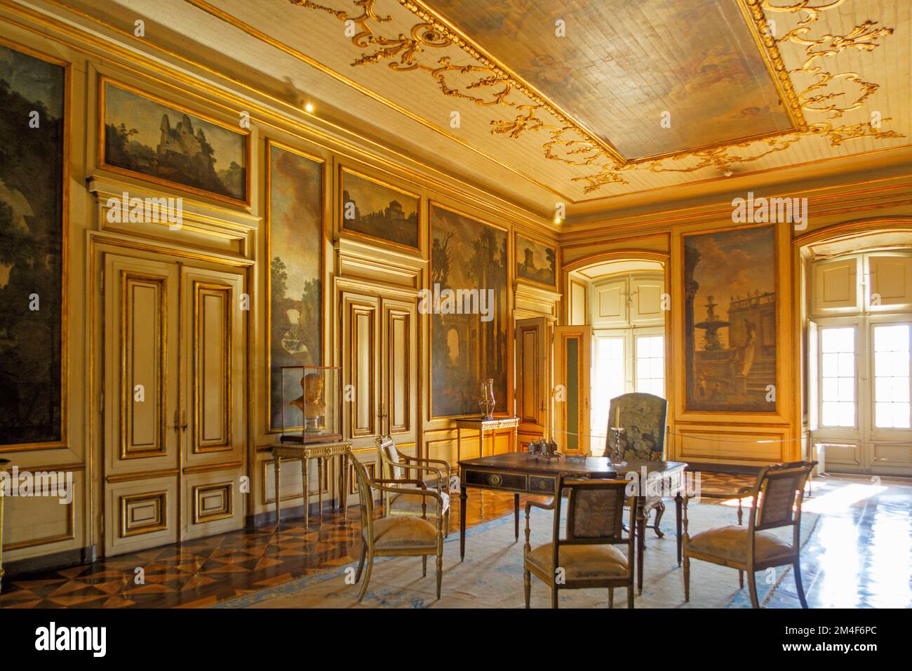 Intérieurdu Palais de Queluz du 18e siècle - Palácio Nacional de Queluz - Portugal, Europe Banque D'Images