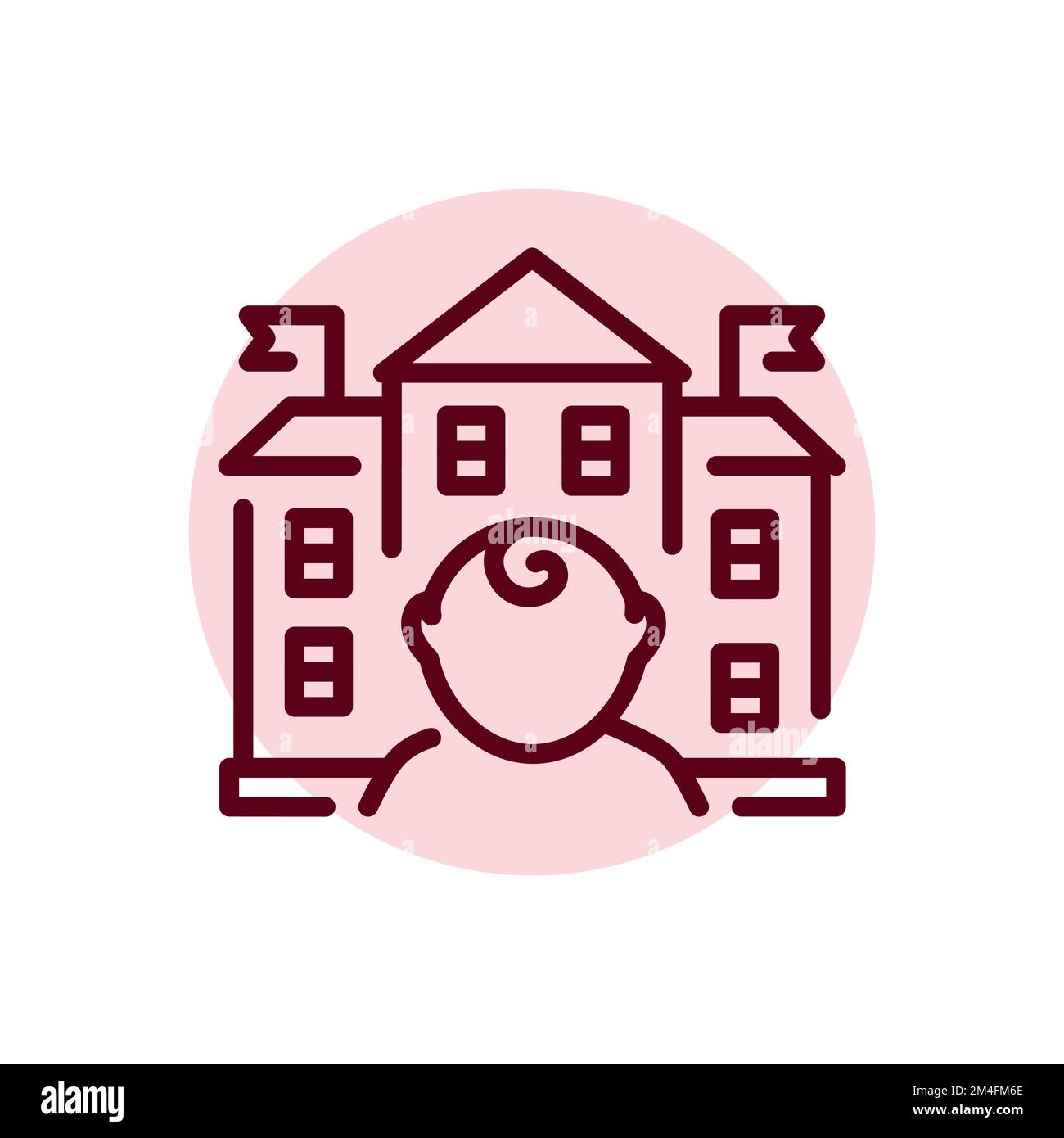 Icône de ligne de couleur de jardin d'enfants. Apprentissage des enfants. Pictogramme pour page Web Illustration de Vecteur